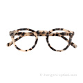 Nouveaux arrivages Retro Round Style Acétate Optical Eyewear Cames Eyeglass